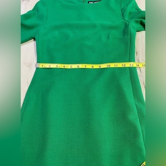 Karl Lagerfeld Paris Green Lynn Fitted Shift Dress, Emerald Green, Size 0 - Picture 12 of 14